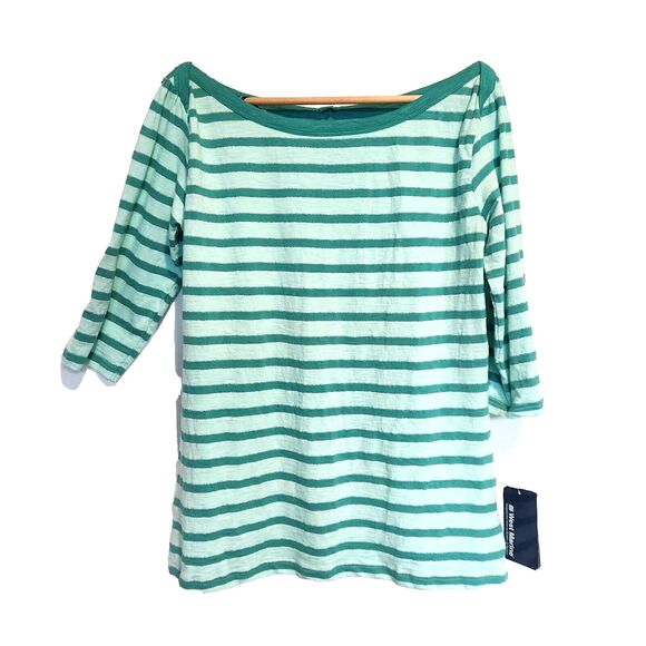 WEST MARINE GREEN STRIPE w/ Metallic Silver BEACHSIDE TOP SIZE XL NWTS - Picture 3 of 12